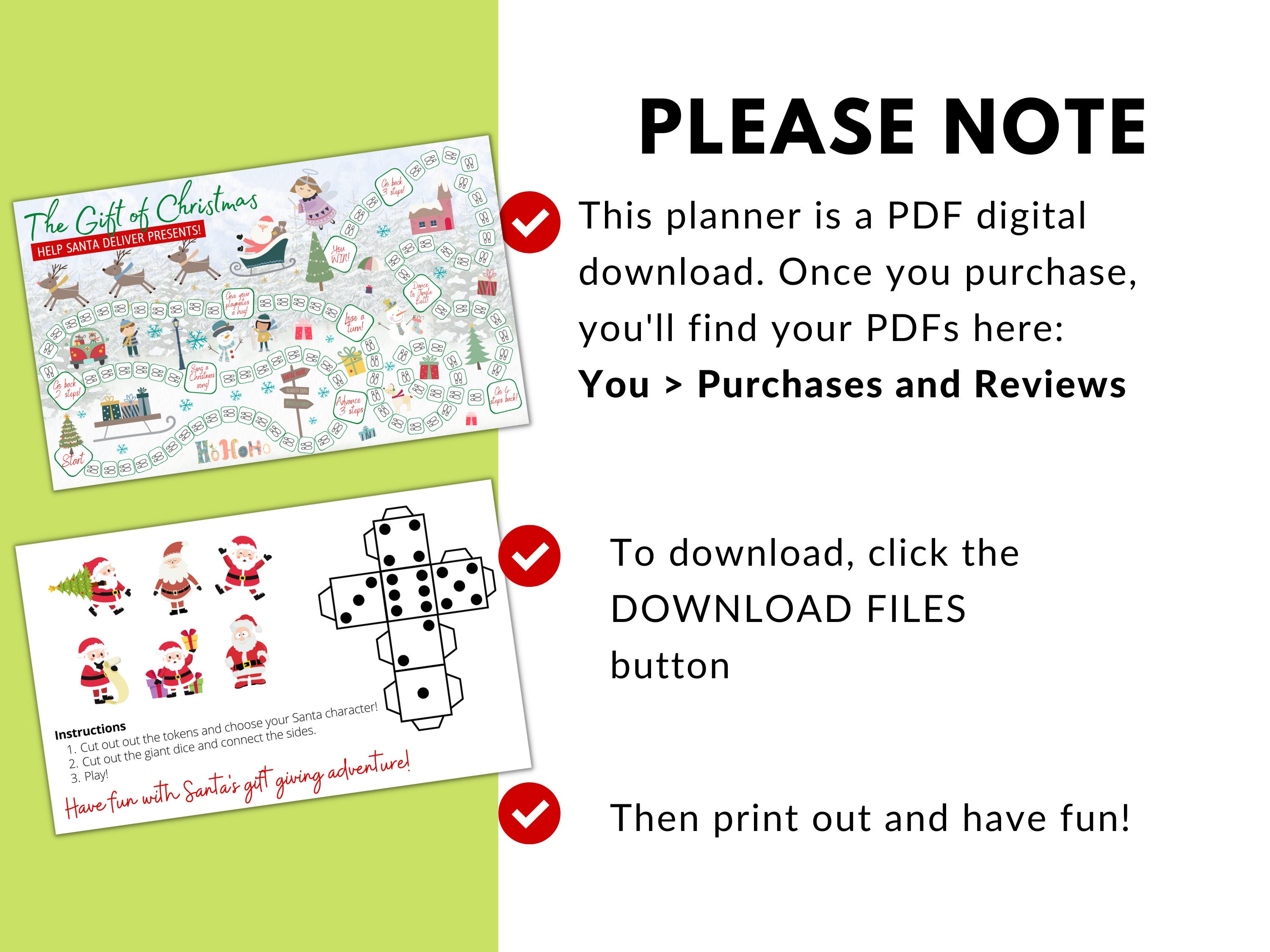 Gift of Christmas Printable Game Christmas Board Game - Etsy