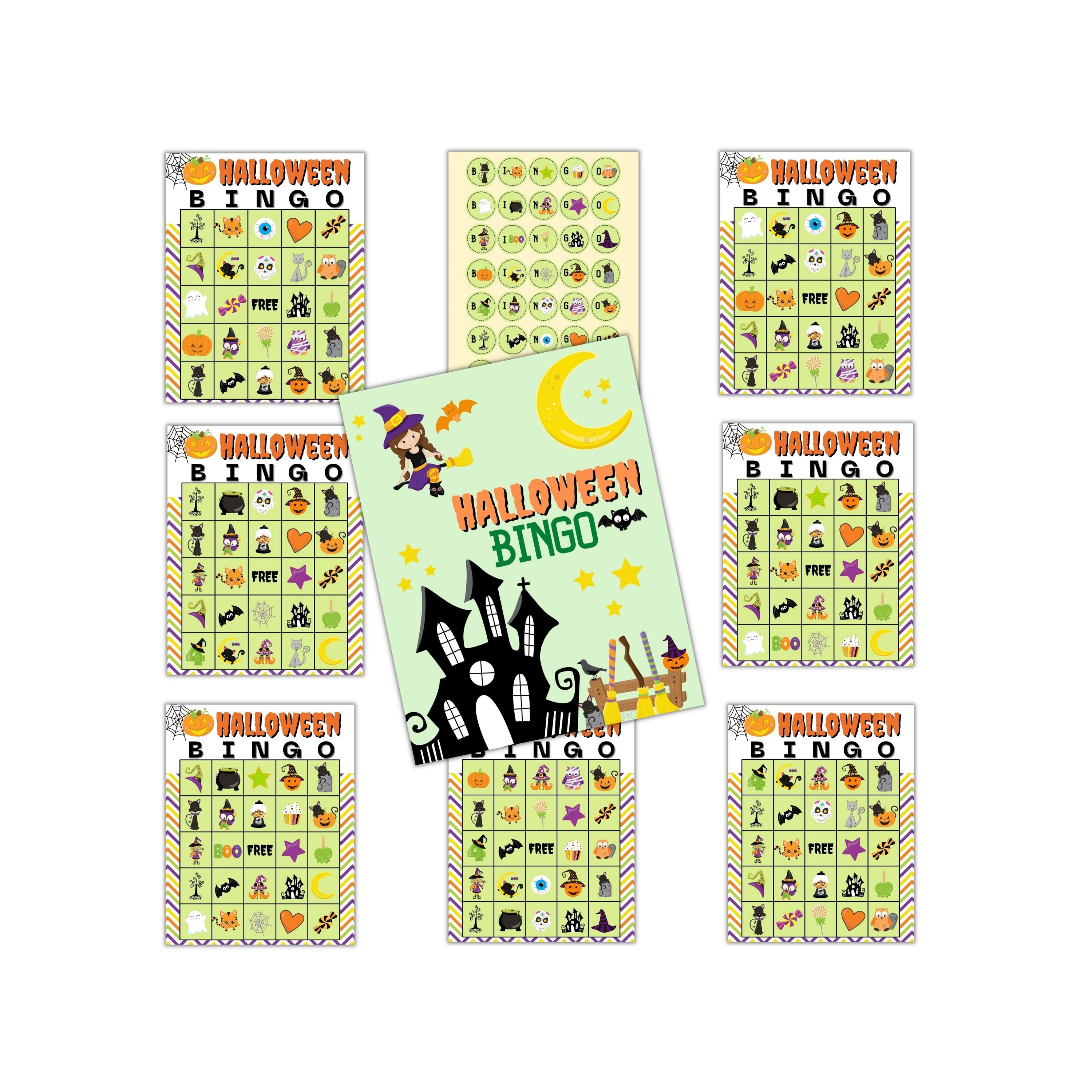 Halloween Bingo Cards for Kids, Halloween Games, Halloween Bingo ...