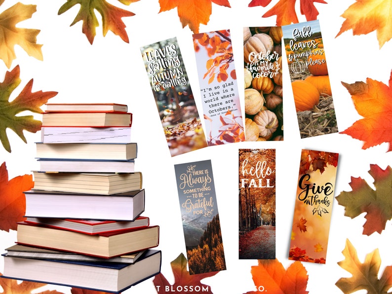 Printable Fall Bookmarks Fall Printable Fall Bookmark Set - Etsy