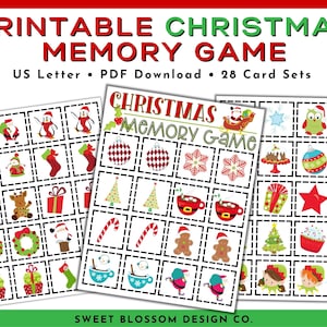 Juego de memoria de Navidad, juego de correspondencias de Navidad imprimible, juego de memoria para niños imprimible, juego imprimible para niños, tarjetas de juego de memoria imprimibles
