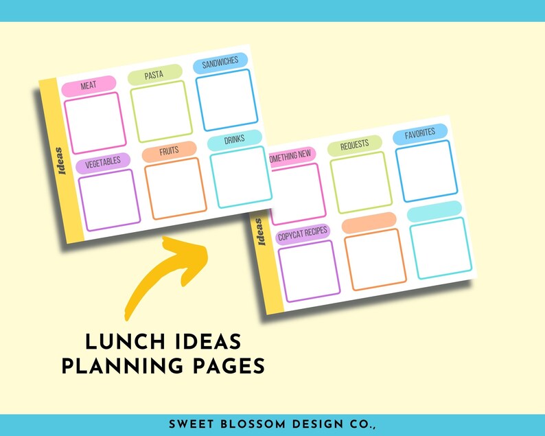School Lunch Planner, Kids Meal Planner, Kids Lunch Planner, Printable ...