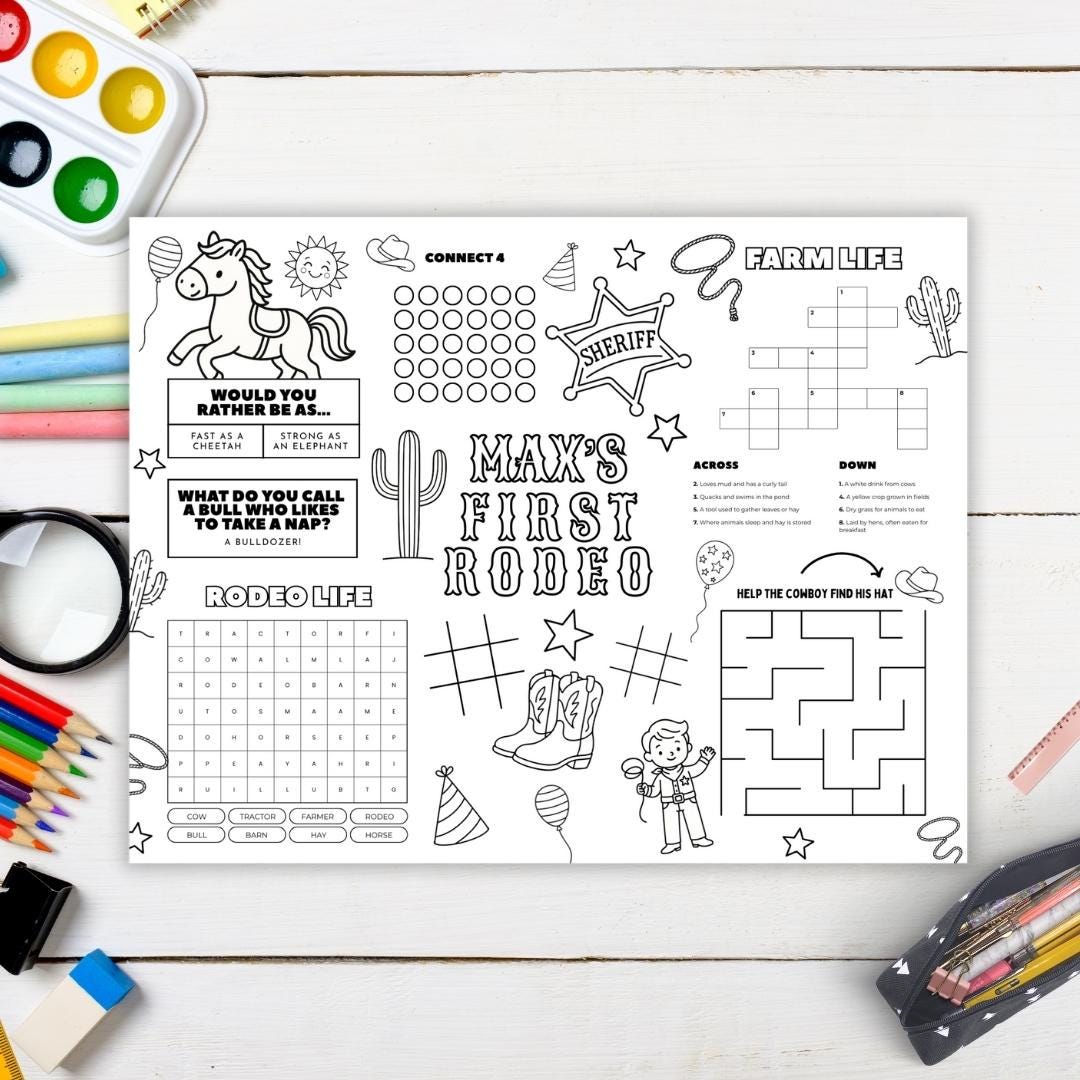 First Rodeo Activity Page First Rodeo Coloring Page, First Rodeo Activity Sheet, First Rodeo ...