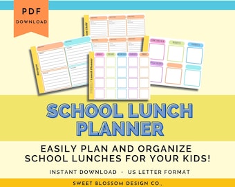 Kids Lunch Planner Printable-meal Planning-school - Etsy