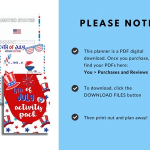 July 4th Activity Pack For Kids, 4th of July Activities, Word Search, Printable Tic Tac Toe, Printables For Kids, Learning Activities image 3