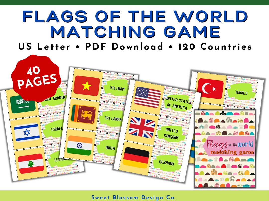 Flags of the World Bingo: Printable Game for Kids  Printable games for  kids, Teaching geography, Educational games for kids