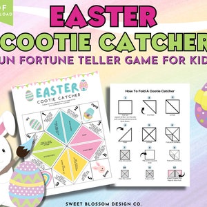 Easter Cootie Catcher Printable, Easter Joke Teller for Kids, Easter Game for Kids, Fortune Teller Cootie Catcher