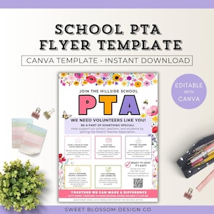 Join The PTA Flyer, PTA Membership Flyer, Teacher Appreciation Week Flyer For Parents, Pta Sponsorship Template, PTA Member Form Canva