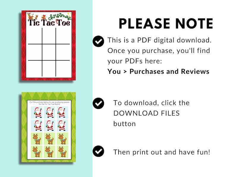 Printable Christmas Tic Tac Toe Game, Holiday Printable Games for Kids ...