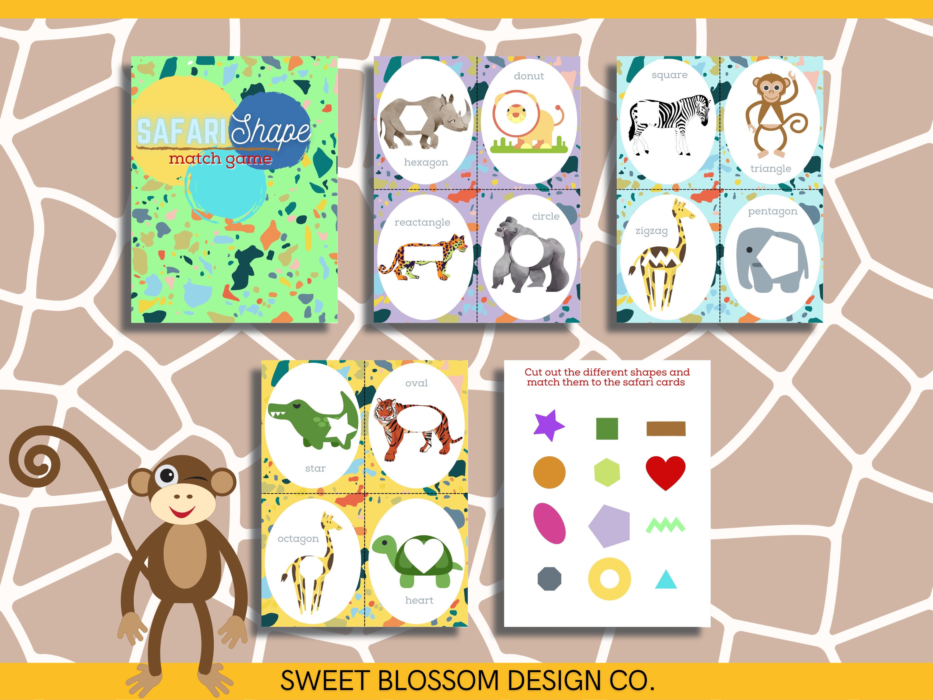Safari Shape Matching Game, Shapes Activity for Kids, Preschool Game ...
