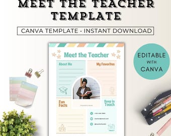 Meet The Teacher Template, Meet The Teacher Preschool Template, Printable Back To School Welcome Letter Teacher, Get to Know Me Printable