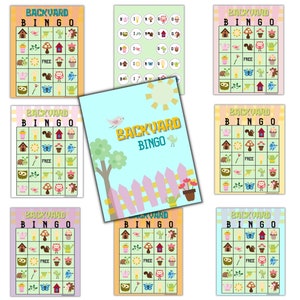 Kids summer printable BINGO cards, Backyard Bingo, Printable Party Game, Birthday Party Game, Family Game Night, School Class Party Game image 6