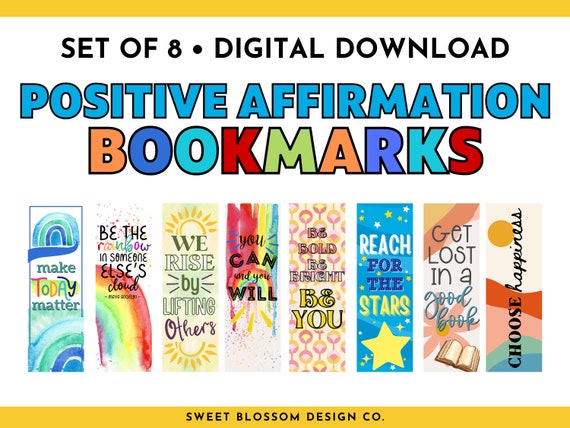 Printable Bookmarks for Kids, Motivational Bookmarks for Kids, Make Reading Fun, Fun Printable Bookmarks, Positive Affirmations Bookmarks