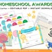 Homeschool Awards Bundle Editable Report Card Editable - Etsy