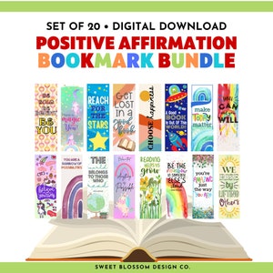 Printable Bookmarks Affirmation, Bookmarks for Kids, Printable Bookmark Affirmations, Fun Bookmarks, Positive Affirmations Bookmarks