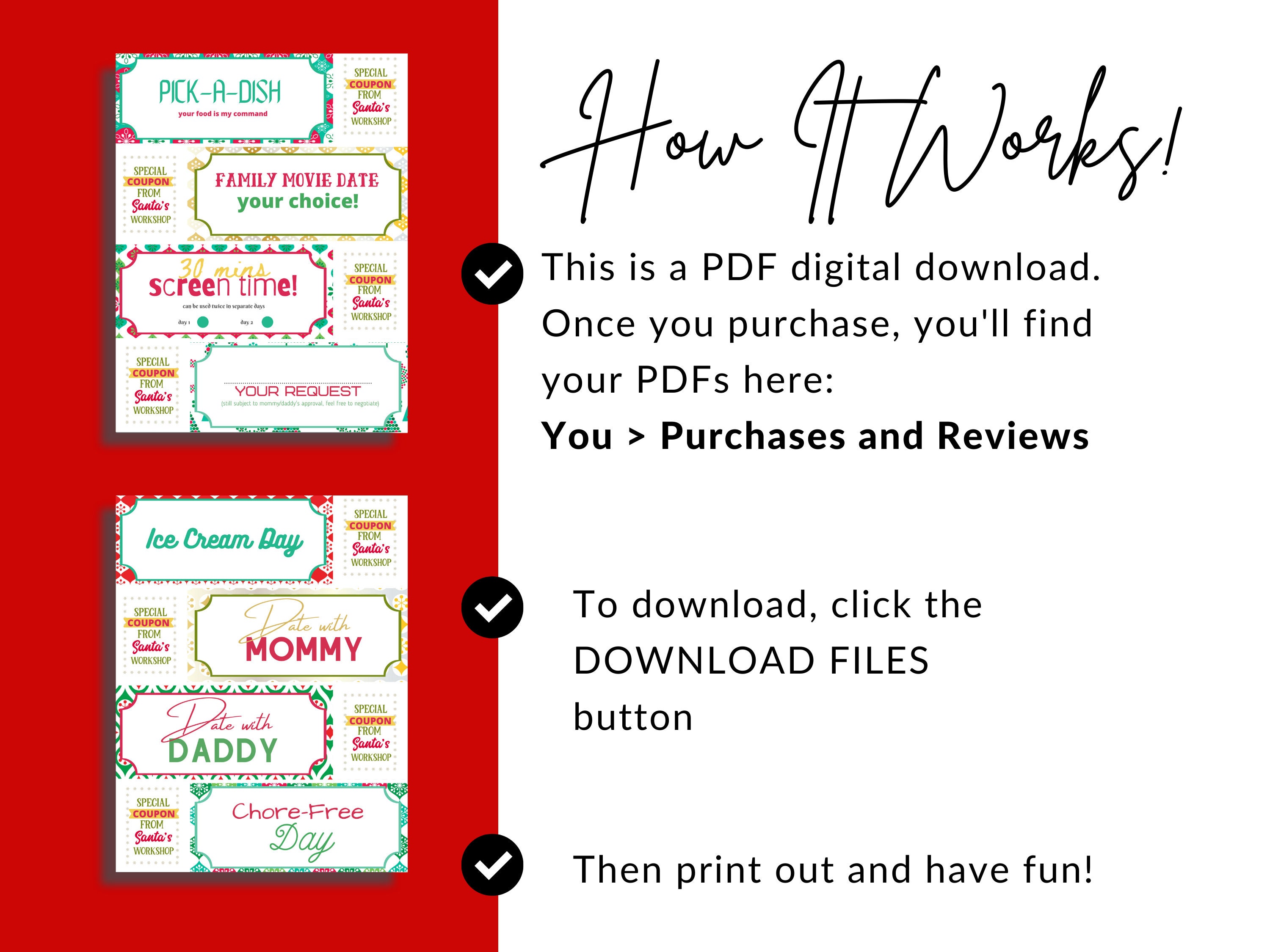 Stocking Stuffer Coupons for Kids, Christmas Coupons for Kids, Kids ...