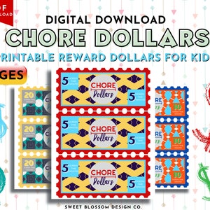 Reward Dollars for Kids, Printable Chore Dollars, Reward Bucks, Screen ...