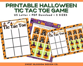Printable Halloween Tic Tac Toe Game, Fall Printable Games for Kids, Halloween Party Game, Tic Tac Toe Board Printable, Halloween Activity