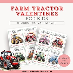Tractor-valentijnskaarten, tractor-valentijnskaarten, schattige valentijnskaarten Elementary, jumbo-valentijnskaarten voor kinderen