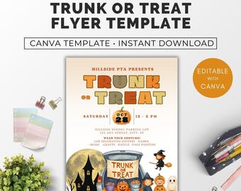 Trunk or Treat Sign Up, Halloween Flyer With Sign Up Form, PTA Member Form Canva, Trunk or Treat Invite, Trunk or Treat Registration