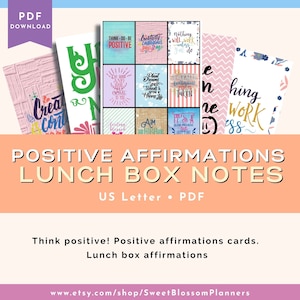 Lunchbox Notes Bundle, Lunch Box Notes from Mom, Lunch Box Notes for Kindergarten, Affirmation Cards for Kids Download, Back To School Notes