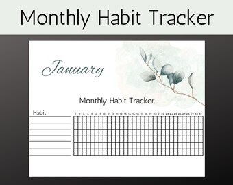 Monthly Habit Tracker Daily Planner PDF