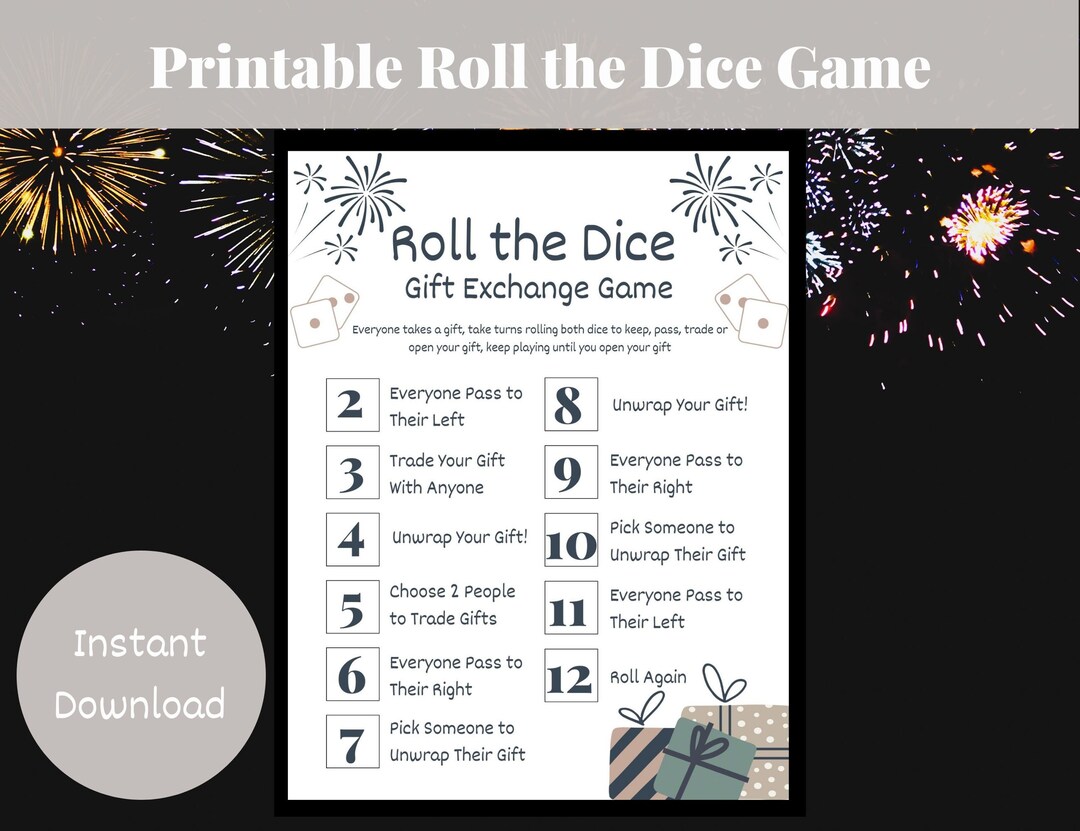 Roll the Dice Game Party Gift Exhange Christmas Game - Etsy