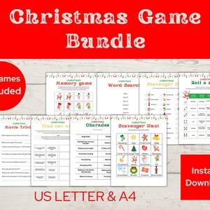 Christmas Games Bundle Printable | Holiday Games for Kids and Adults | Party Games