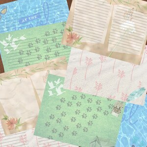 Summer Fun Junk Journal Pages Instant Dowload PDF files with 8 pages