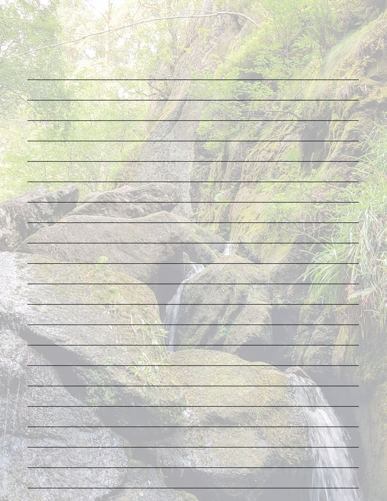 Printable Stationary With Nature Background | Lined &amp; Unlined ...
