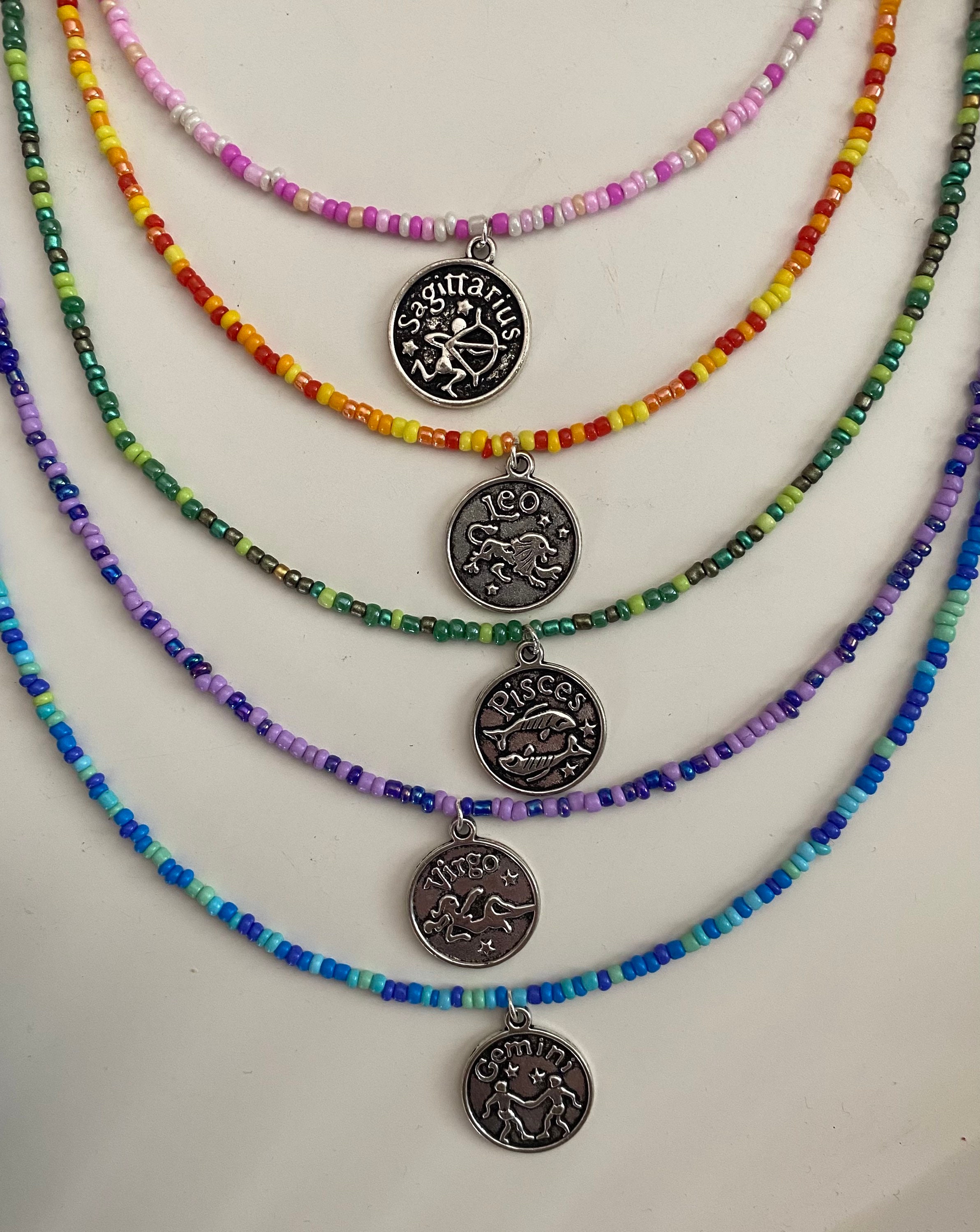 Zodiac Sign Beaded Choker Customizable Necklace
