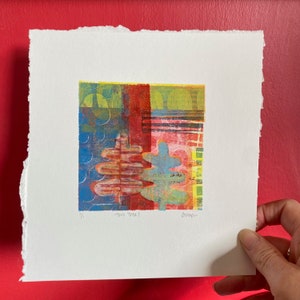 Two Trees Mono-Print- Hand printed and original
