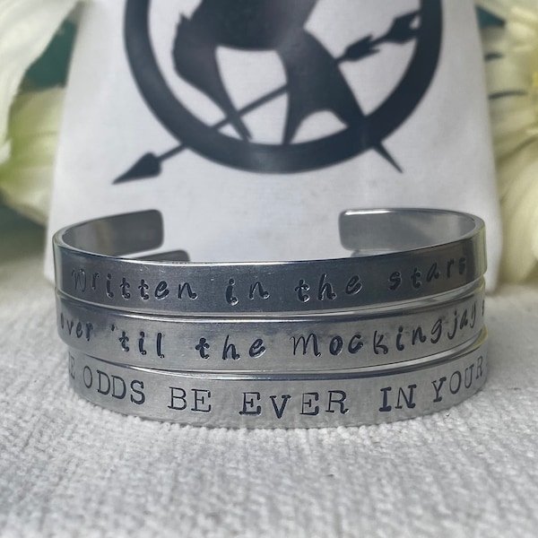 Ballad of Songbirds and Snakes Handstamped cuff bracelet - hunger games - Lucy Baird - Mockingjay - hunger games lover - the hunger games