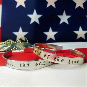Till the End of the Line Friendship/Couple Bracelets - Captain America inspired bracelet cuff - Bucky Barnes - Winter Soldier - thunderbolts
