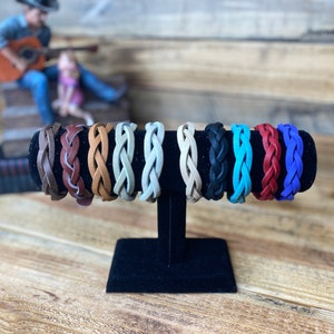 Handmade Leather Mystery Braid Bracelet - womens leather bracelet - mens leather bracelet - Essential Oil Diffuser Bracelet - western
