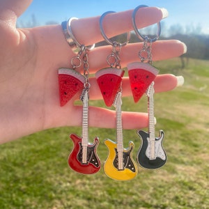 Twinkling Watermelon Kdrama Keychains - watermelon sugar - korean drama - rock guitar - kdama merch - Kdrama fan gift - Kdrama jewelry