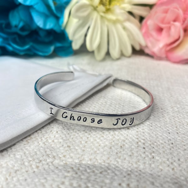 I Choose JOY Handstamped Bracelet - for king and country -for king and country jewelry - for king and country merch -Chronic illness warrior