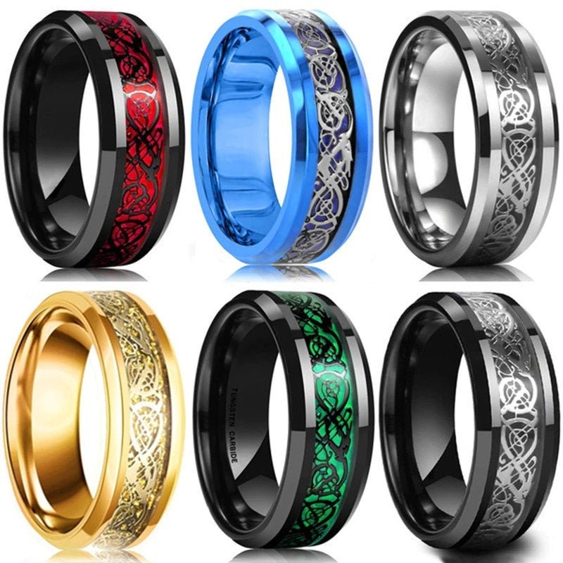 Stainless Steel Dragon Ring 8 Colors Unique Ring Mood - Etsy