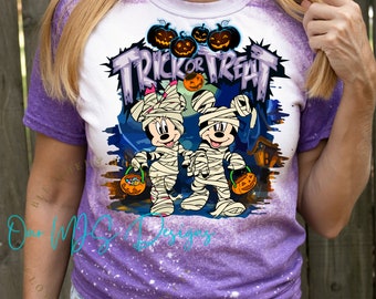 Halloween Mumie Tee: Süßes sonst gibts Saures Gebleichtes Shirt