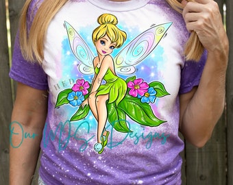 Tinker Bell Inspired Princess Bleached Tee shirt, Princess Birthday shirt, Adult/Youth/Toddler Princess Shirt, Family Vacation Matching Tee