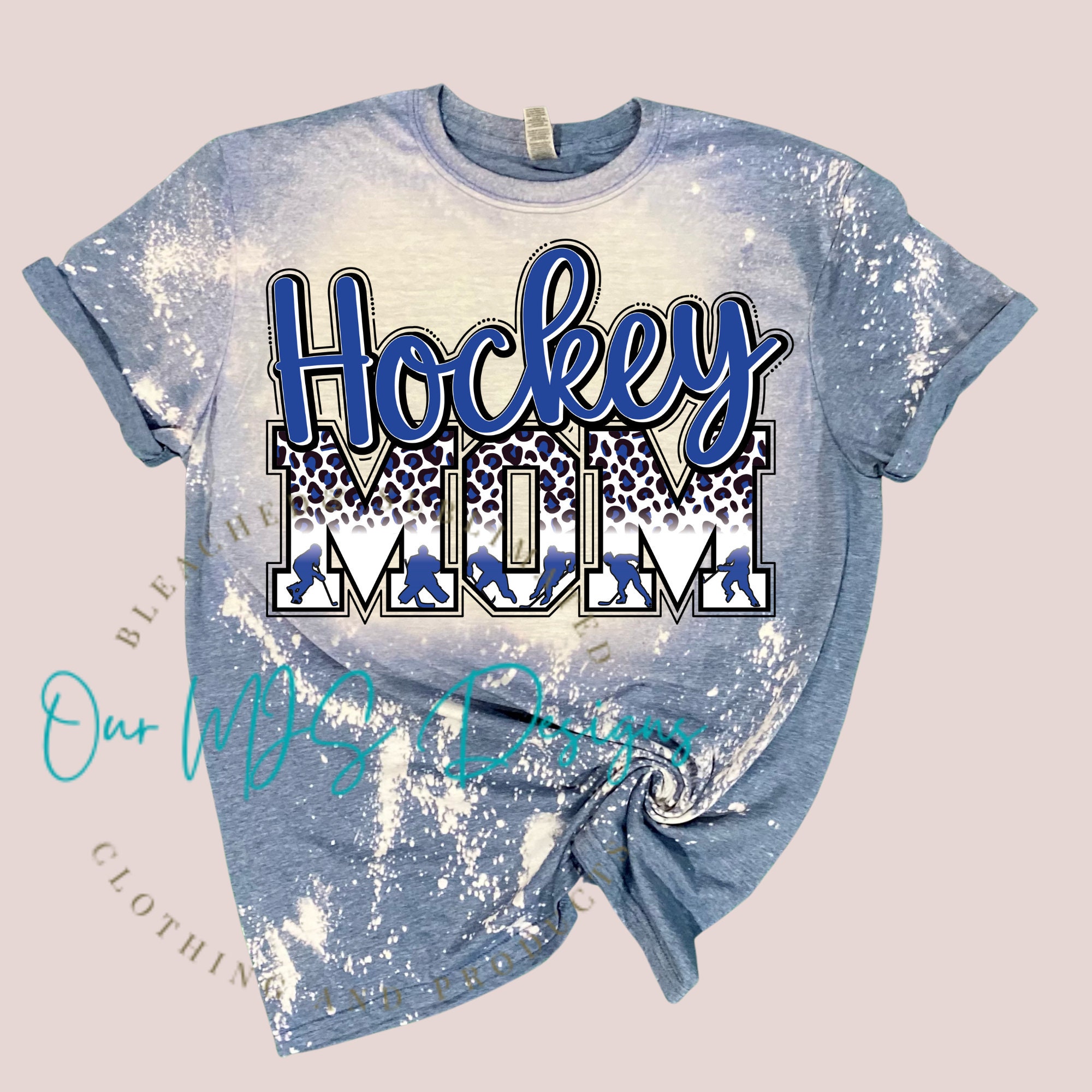 Hockey Mom Bleached Tee Shirt, Hockey Mom Sweatshirt, Hockey Mom