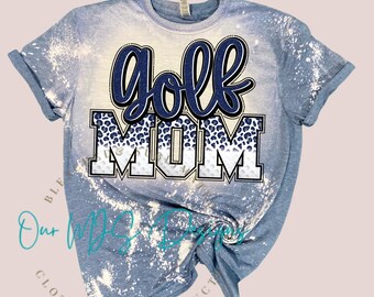 Golf moeder gebleekt tee shirt, golf moeder sweatshirt, golfer cadeau, golf team tee shirt, competitie tee shirt, middelbare school golf team shirt