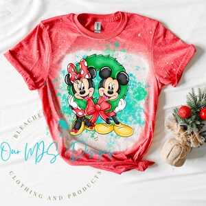 Minnie and Mickey Christmas shirts ,  Bleached sweatshirts, Adult/Youth/Toddler holiday tee, family matching shirts , Disney Vacation tees