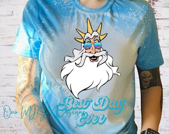 Ariel inspiriert gebleichtes T-Shirt: König Triton Familienurlaub Shirt