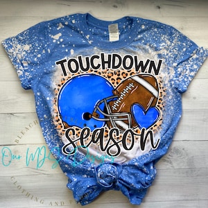 Football Mom bleached Tee Shirt, Football Mom Bleached Sweatshirt, Football Tee Shirt, Touch Down Season Tee Shirt, Flag Football Shirts