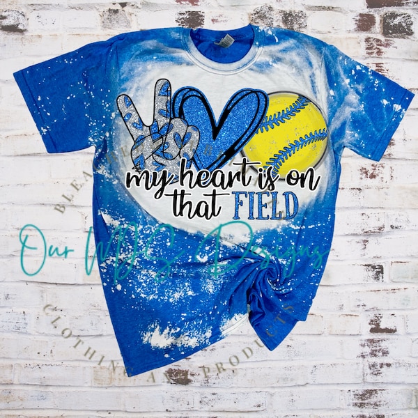 Bleached Softball Shirts Etsy