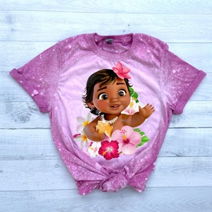 Baby Moana Bleached Tee: Princess Birthday Shirt, Family Vacation