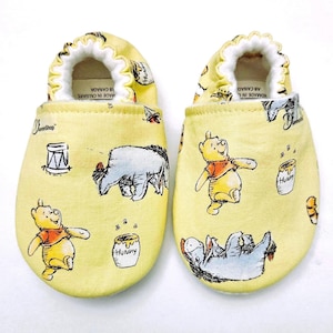 Winnie the Pooh Baby Moccs: Cotton Booties with Anti-Skid Soles