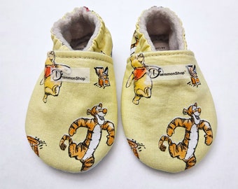 Winnie the Pooh Moccs, Tigger and Eeyore Baby Booties, Newborn Moccasins, Gift for Baby, Baby Shower, Infant Slippers