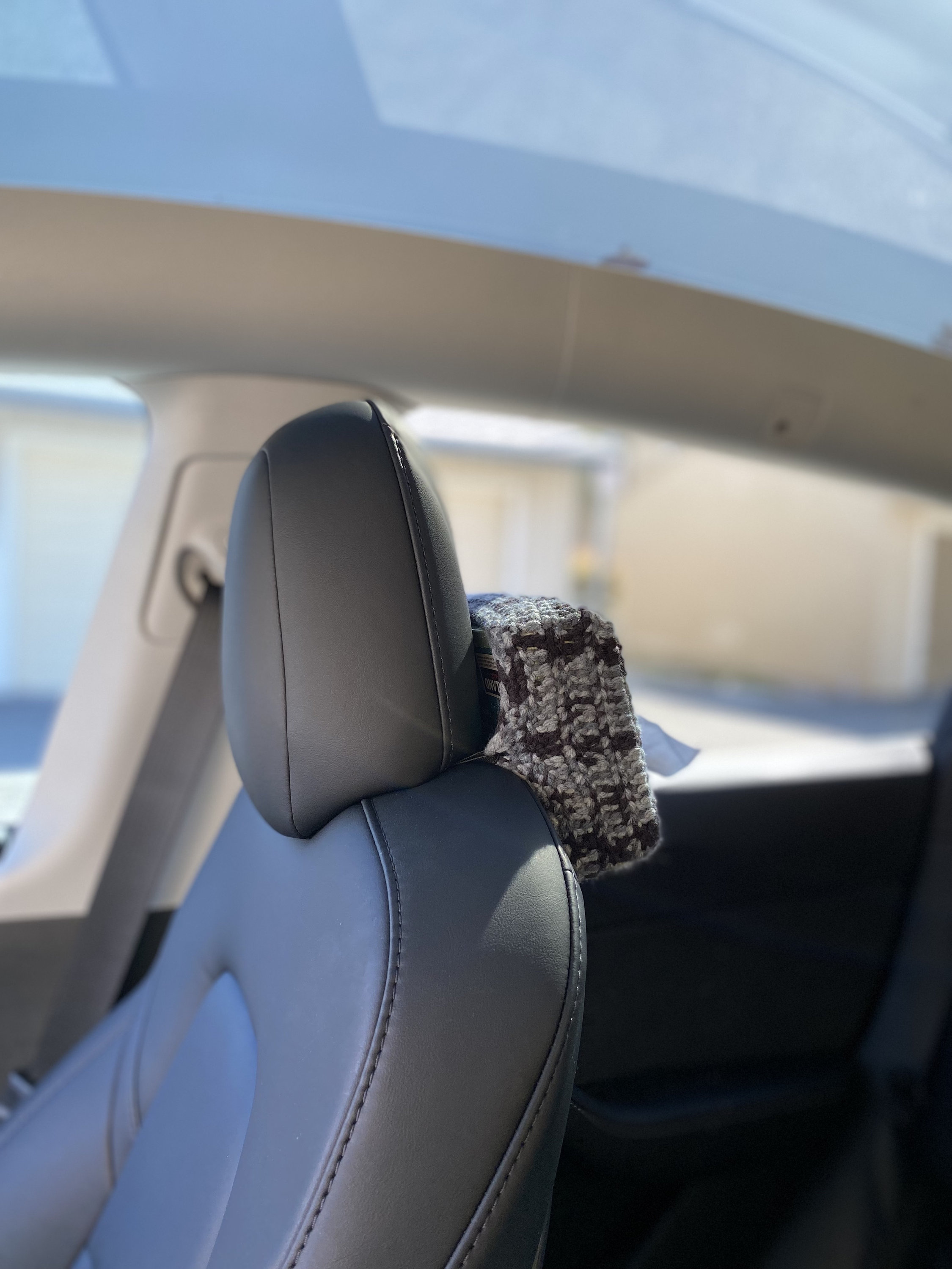 Tesla-Garn Tissue Box Halter für Model 3 / Y, Rücksitz Kopfstütze