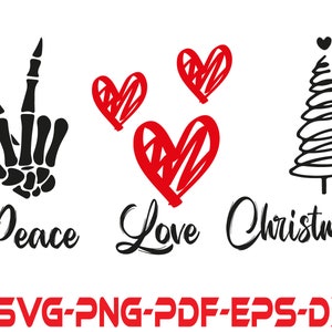 Peace Love Christmas Svg Png Sublimation, Christmas Svg, Christmas Tree Svg, Winter Sign Svg, Christmas Shirt Svg, Christmas Coffee Mug Svg